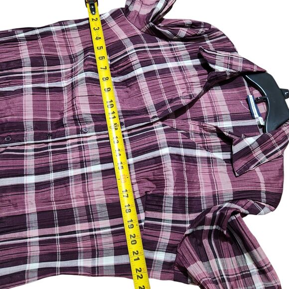 Croft Barrow Top Size XL Purple Roll Tab Sleeves Front Buttons - Picture 8 of 12